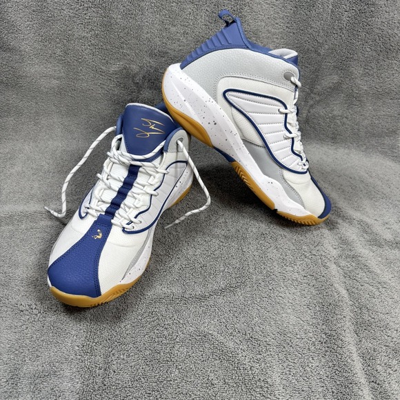 Shaq Speed Demon Mid Top Mens Size 10.5 White Gray Blue Basketball Shoe - Picture 1 of 7